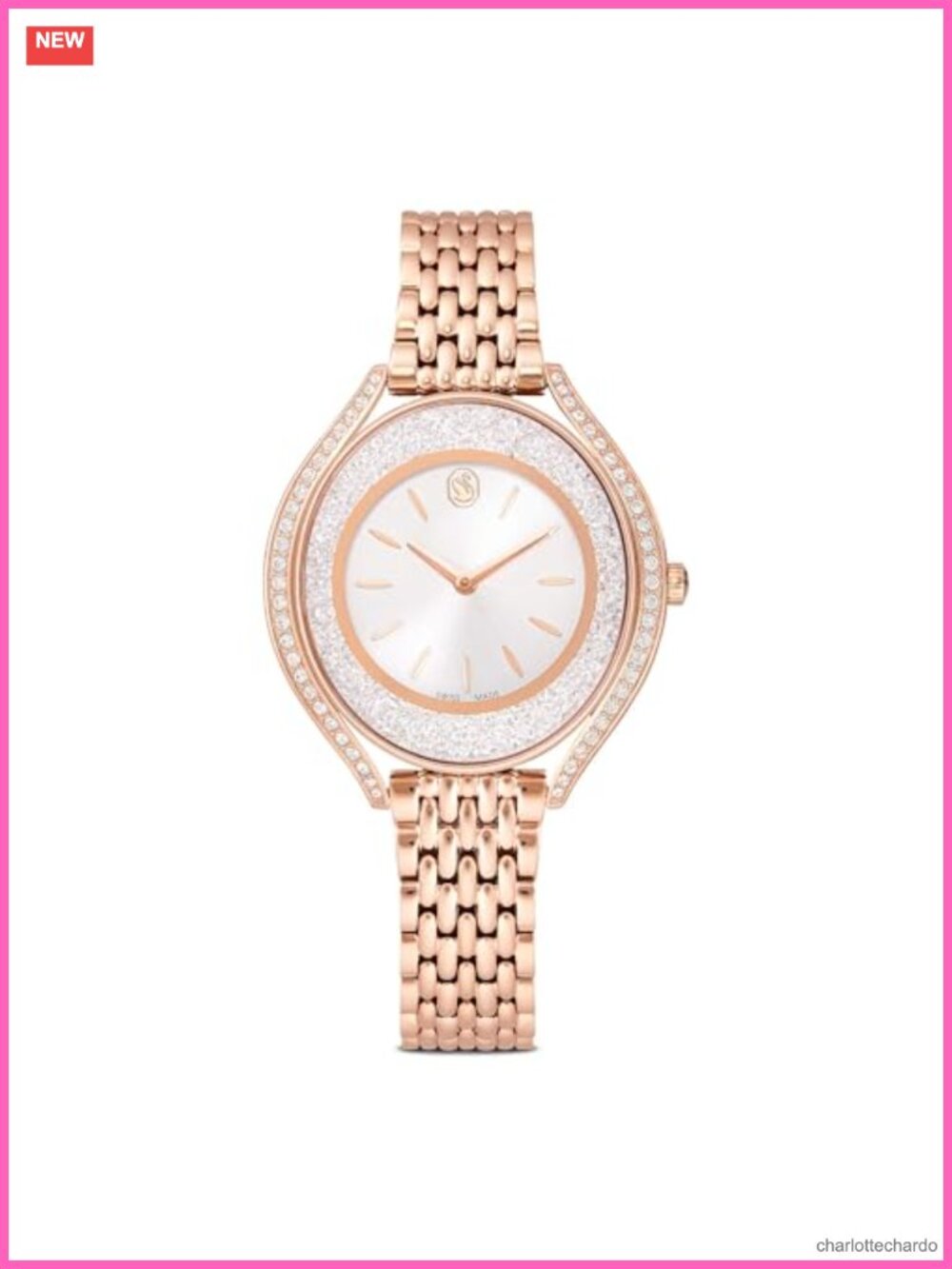 Swiss Quartz Crystalline Aura Women's Watch with Leather Strap
